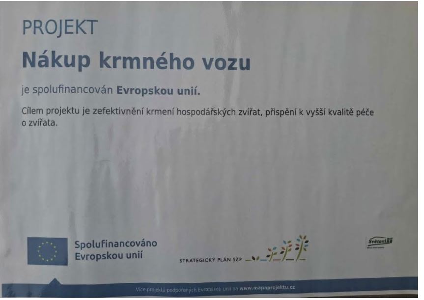 Ukázka dotace - Nákup krmného vozu
